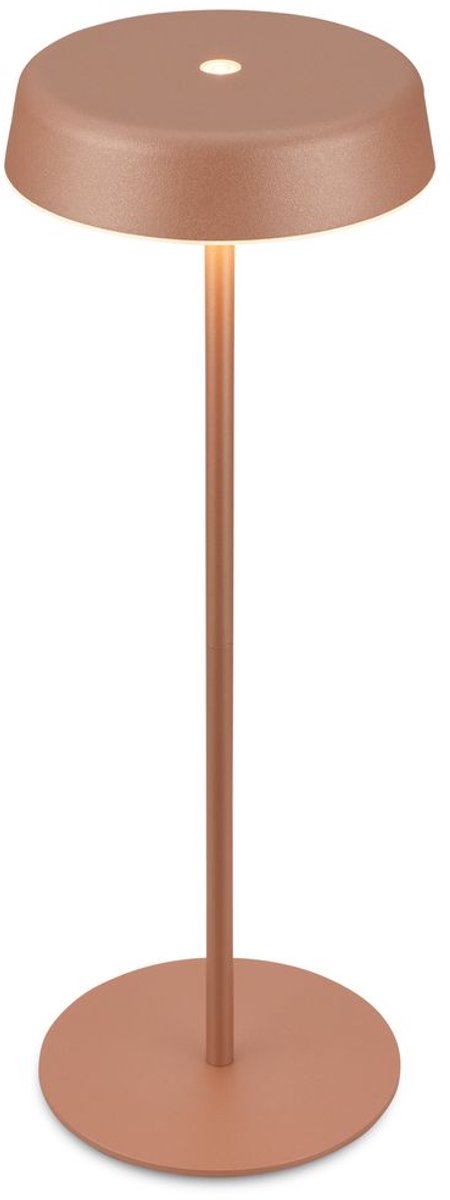 Briloner pala – lampada da tavolo ricaricabile – dimmerabile – wireless – ip44 – luce bianca calda – colore caffè – ø13 x 36,5 cm