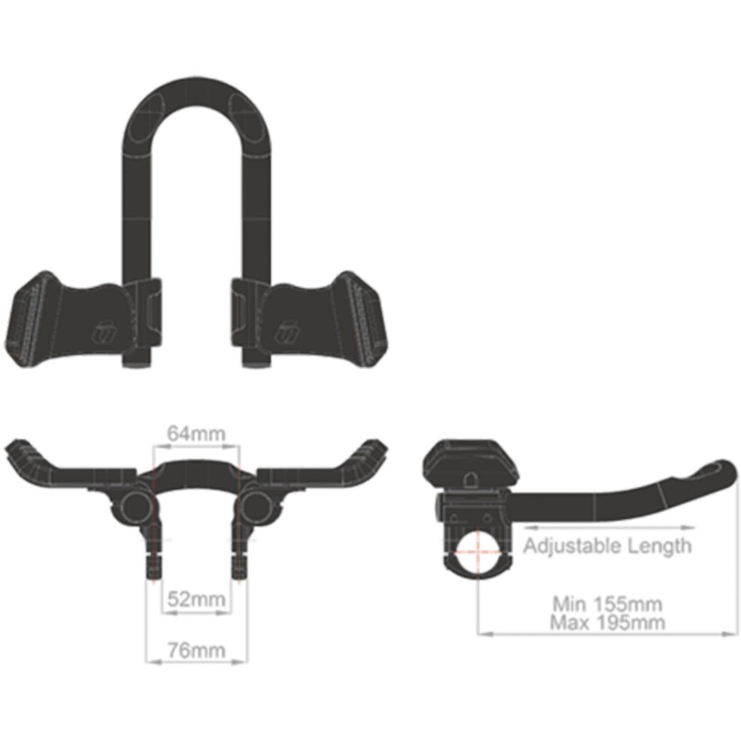 Controltech - falcon triathlon tt opzetstuur mini clip-on aluminium