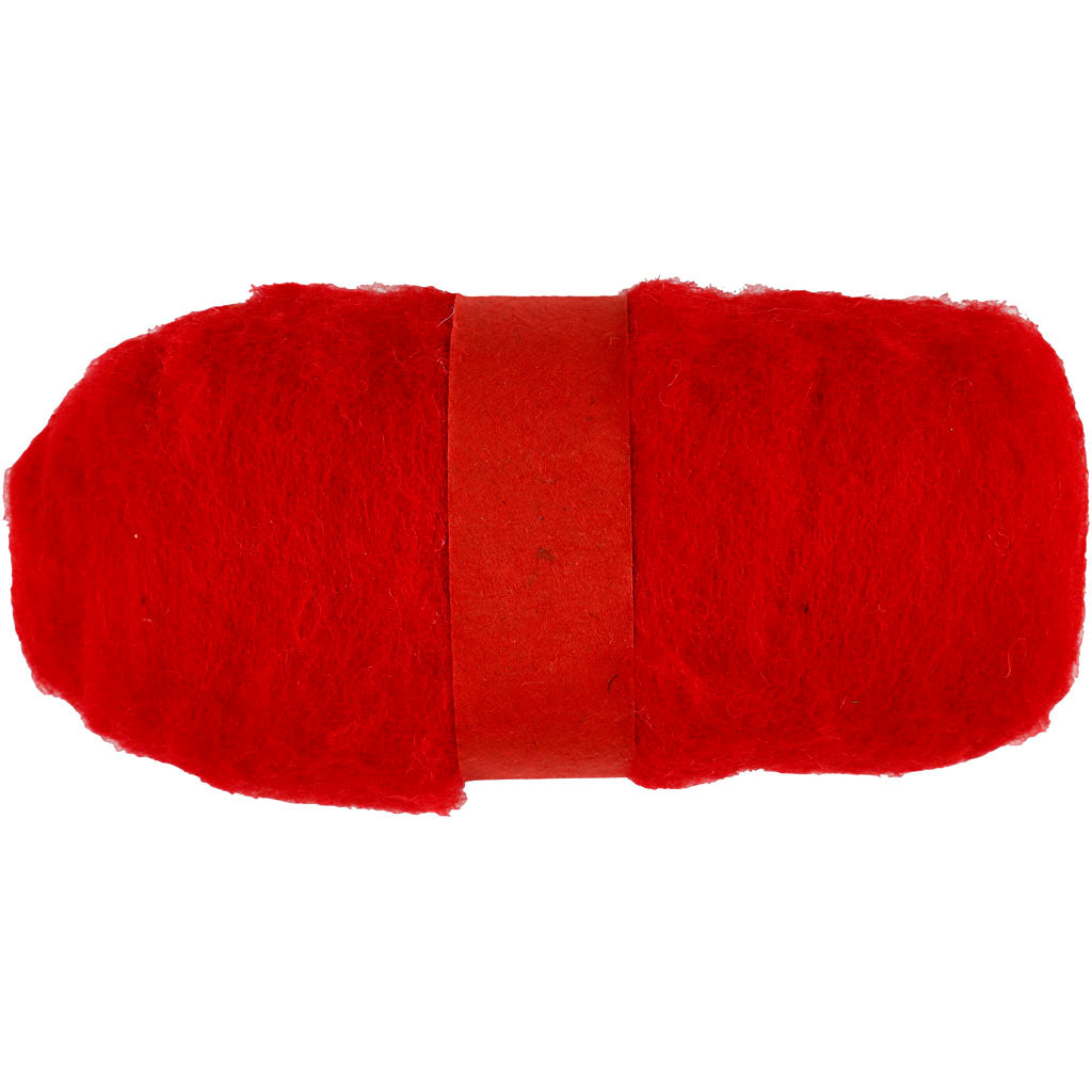 Lana cardata Creative Company, rossa, 100 gr 1 gomitolo