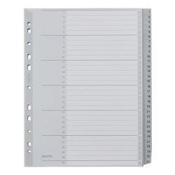 Fichas leitz gris 1 a 31 a4 polipropileno