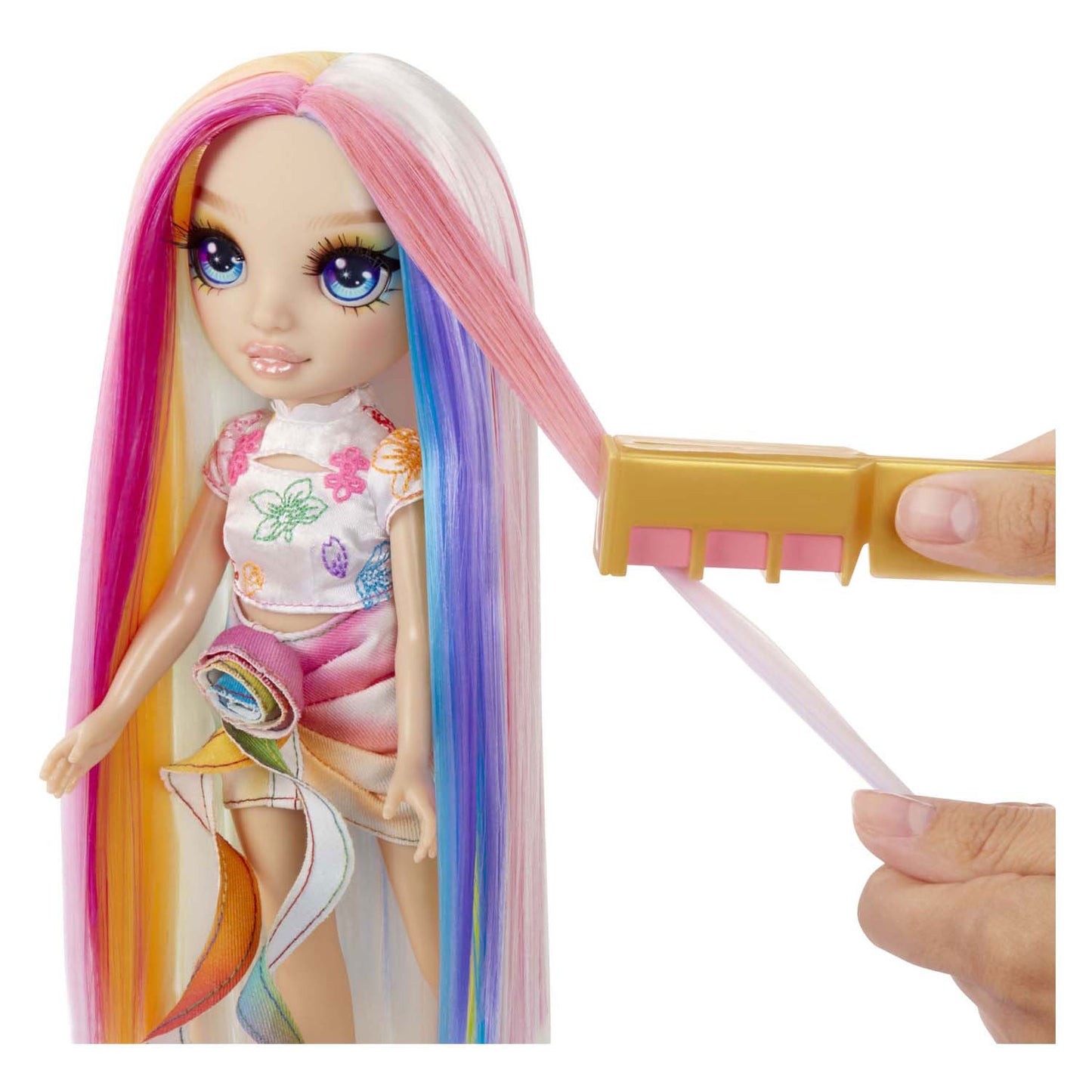 MGA Entertainment Rainbow Doll de alta moda con la tiza para el cabello - Amaya Regenboog