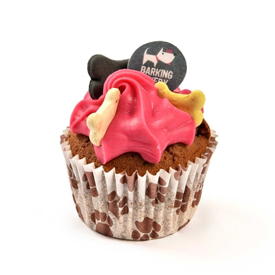 The Barking Bakery The Barking Bakery Vanilla Woofin con glassa rosa