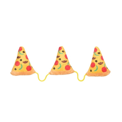 Fuzzyard fuzzyard 3 pezzi di pizza su corda con peluche con catnip