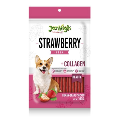 Jerhigh Jerhigh Strawberry Stick con pollo e collagene
