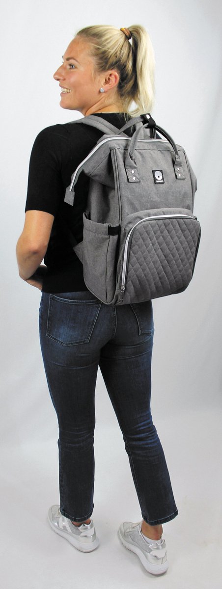Dooky luiertas - rugtas - grey melange - incl verschoningsmatje