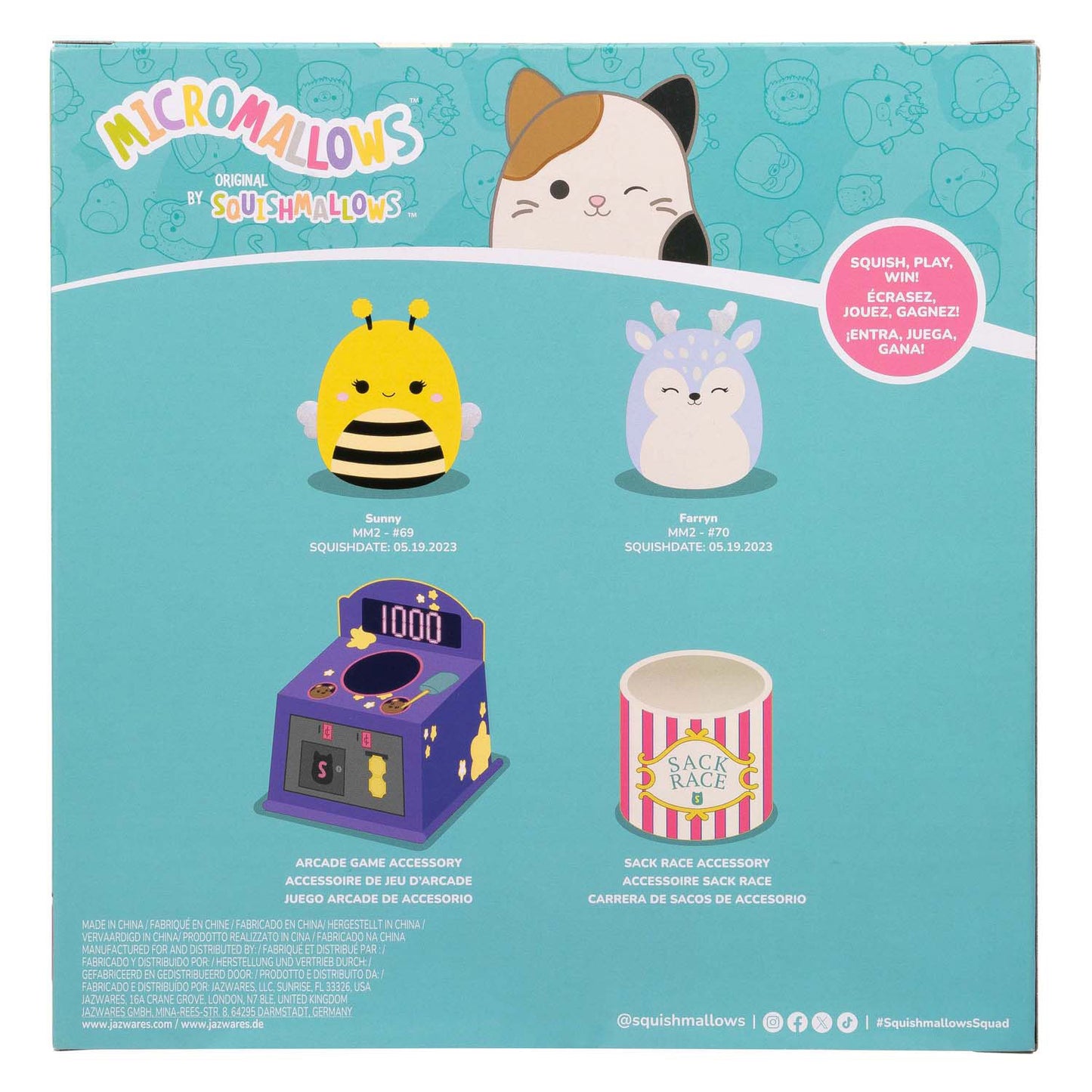 Squishmallows peluche micromallows - gioco attivo, 4 pz.