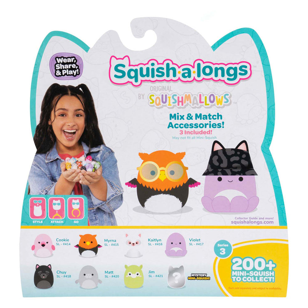 Jazwares squishmallows - personaggi giocattolo squish-a-long stile 3 - 8 pz.