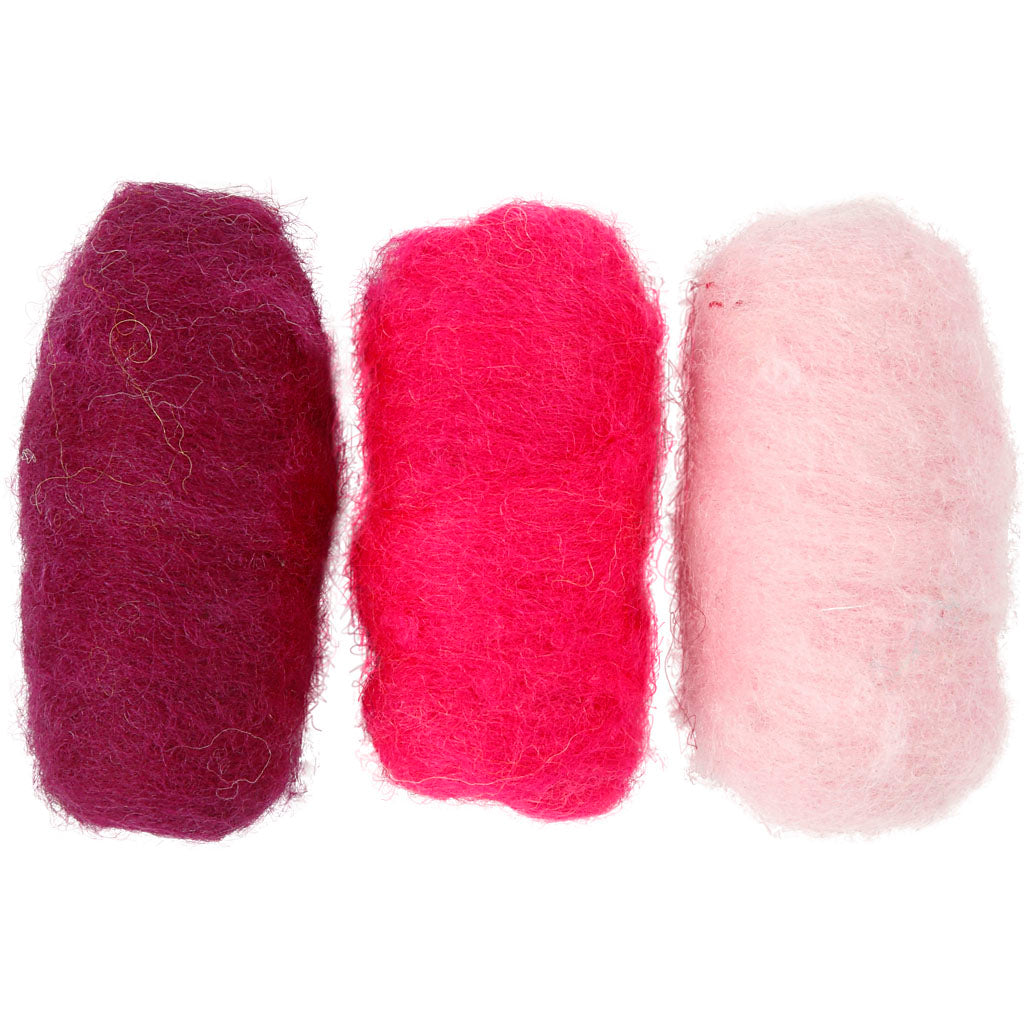 Lana cardata Creative Company, armonia rosa viola, 3x10 gr 1 scatola