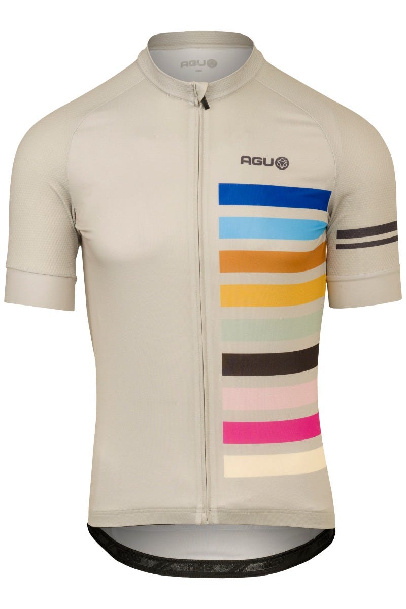 Camiseta ciclista Rainbow Essential hombre sostenido gris