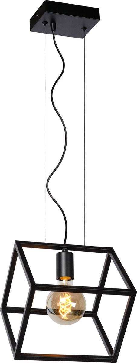 Lucide fabian - lampada a sospensione - 1xe27 - nera