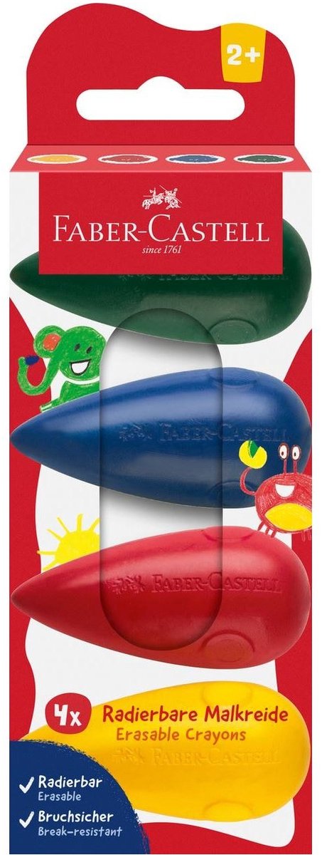 Faber-castell waskrijt - bulb - 4 stuks op karton blister - fc-120408