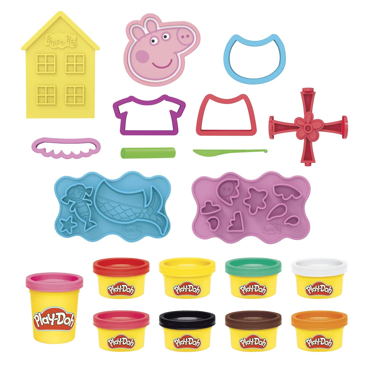 Set da gioco Play-doh Peppa Pig Styling - argilla da modellare - inclusi 9 vasetti