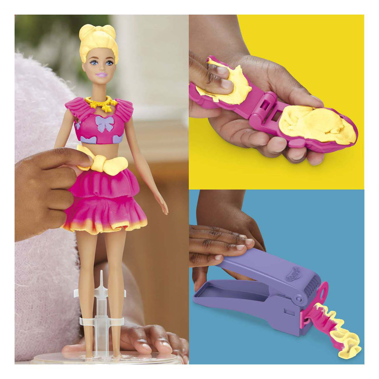Gioca a Doh Barbie con volant e fiocchi