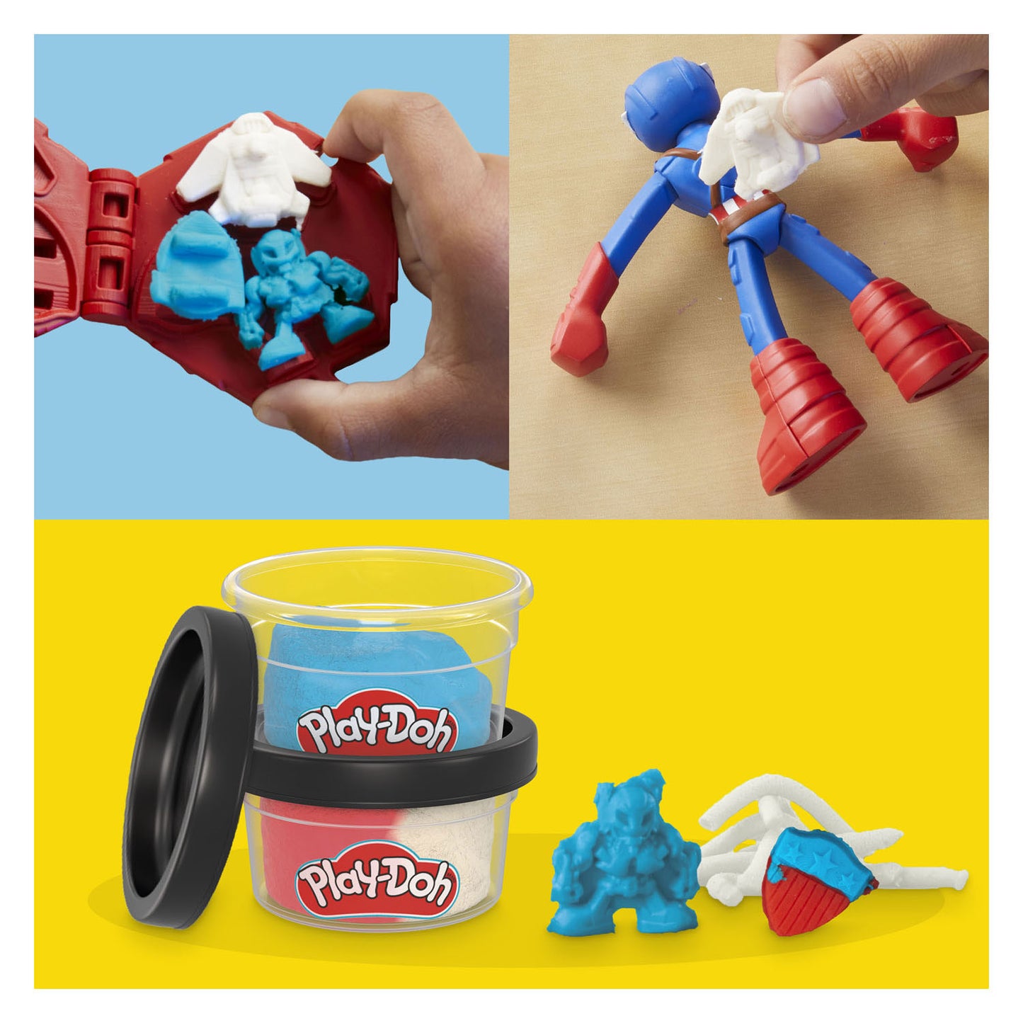 Play-doh marvel captain america stempelschild - boetseerklei
