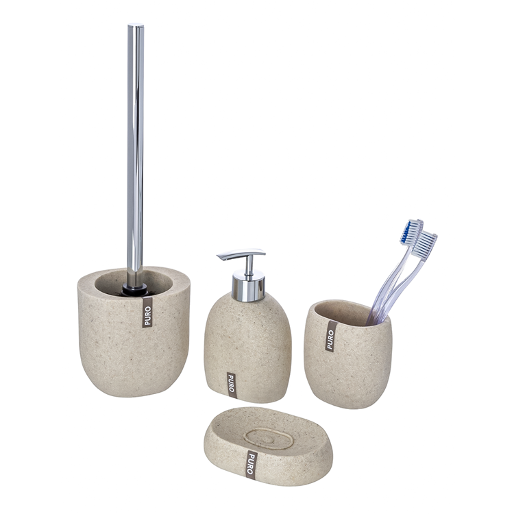 Wenko 1064992 - bicchiere portaspazzolino puro beige | 2 pezzi