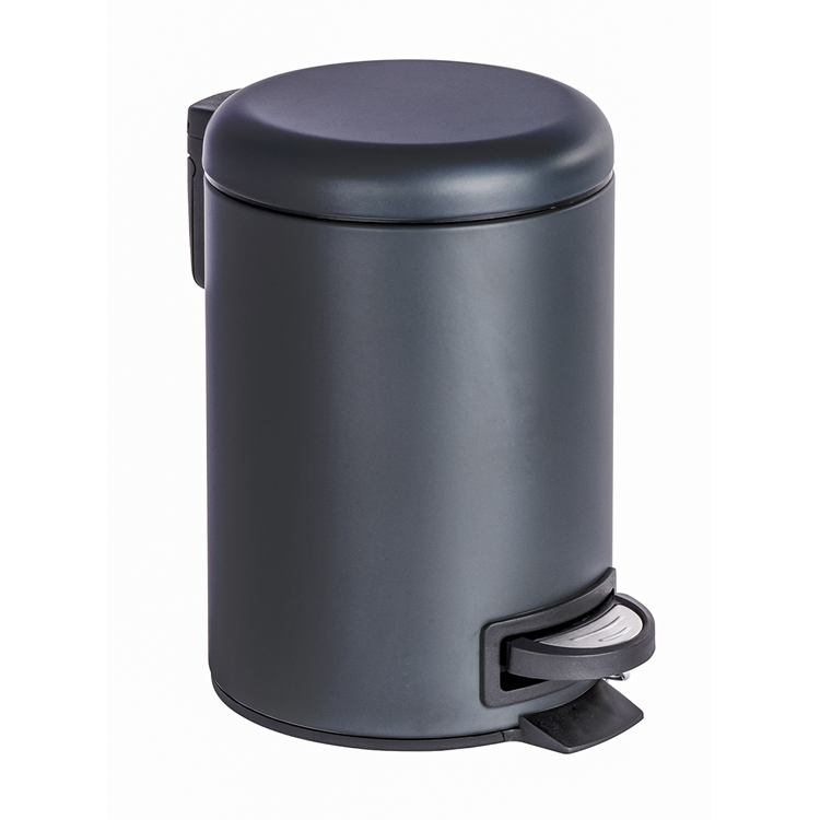 Wenko 1064928 - pattumiera leman 3 litri nero opaco | 2 pezzi