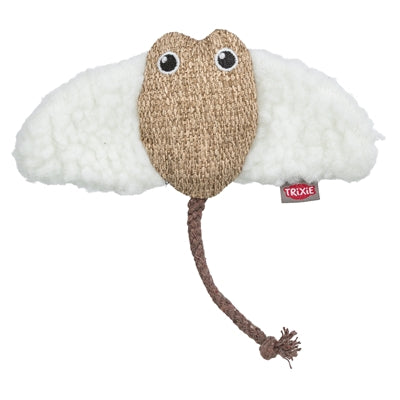 Trixie peluche de mantarraya con hierba gatera blanco beige