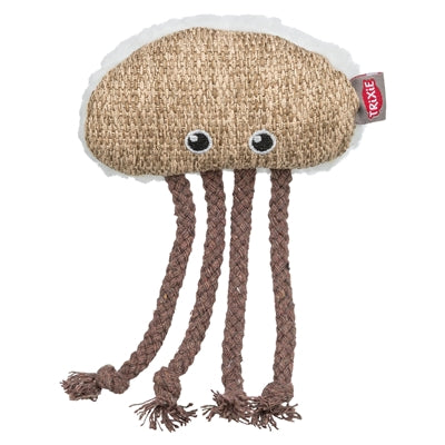 Trixie peluche in tessuto medusa con erba gatta beige bianco