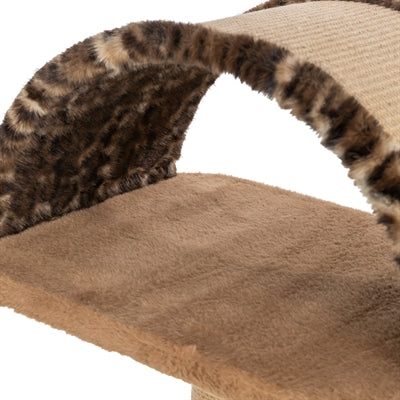 Tiragraffi Trixie Cuccetta Leo stampa leopardo con fiocco marrone