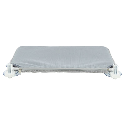 Trixie amaca da finestra pieghevole in rete di peluche bianco grigio