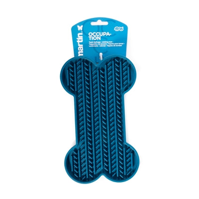 Martin lick mat bone con ventose in silicone blu