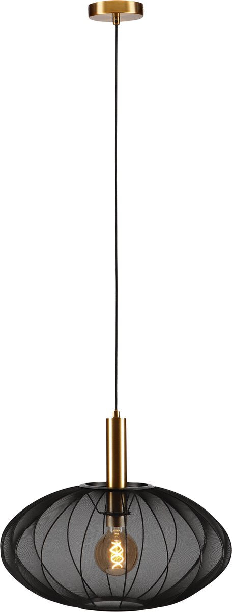 Lucide corina - lampada a sospensione - ø 50 cm - 1xe27 - nero - japandi