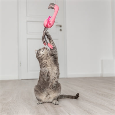 Trixie kattenhengel telescopisch grote katten met flamingo roze