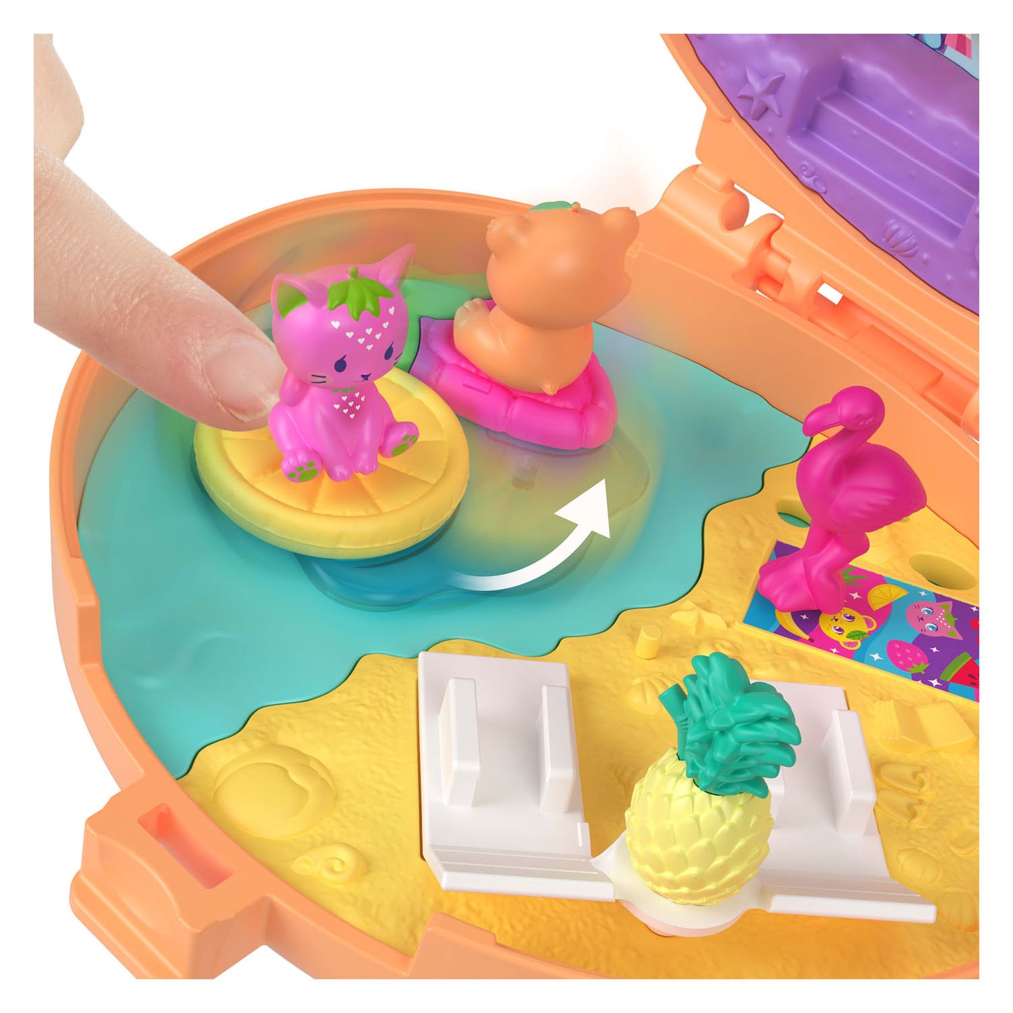 Set de juego compacto con osito de peluche Polly Pocket
