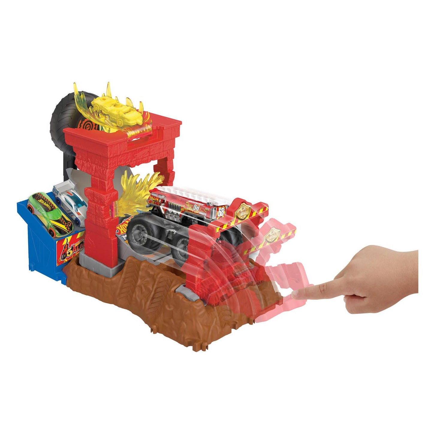 Hot Wheels Monster Trucks Arena Smash 5 Alarm Fire Crash Play set