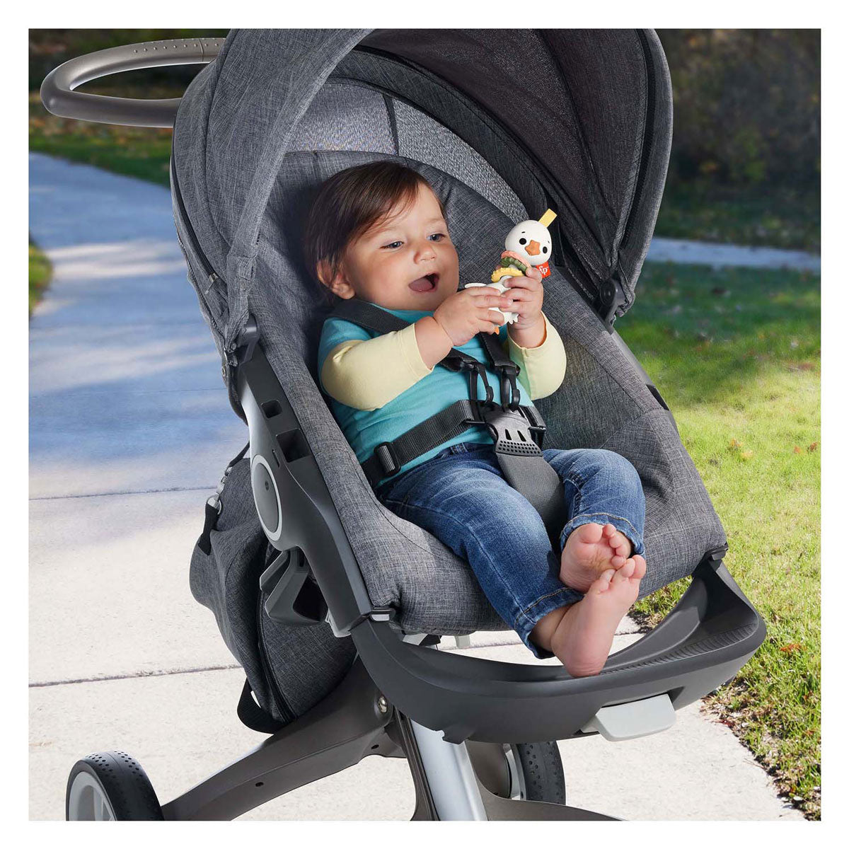 Fisher Price morde l'anatra a sonaglino