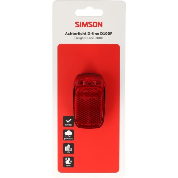 Luz trasera simson aurora d-line d100f dinamo de buje