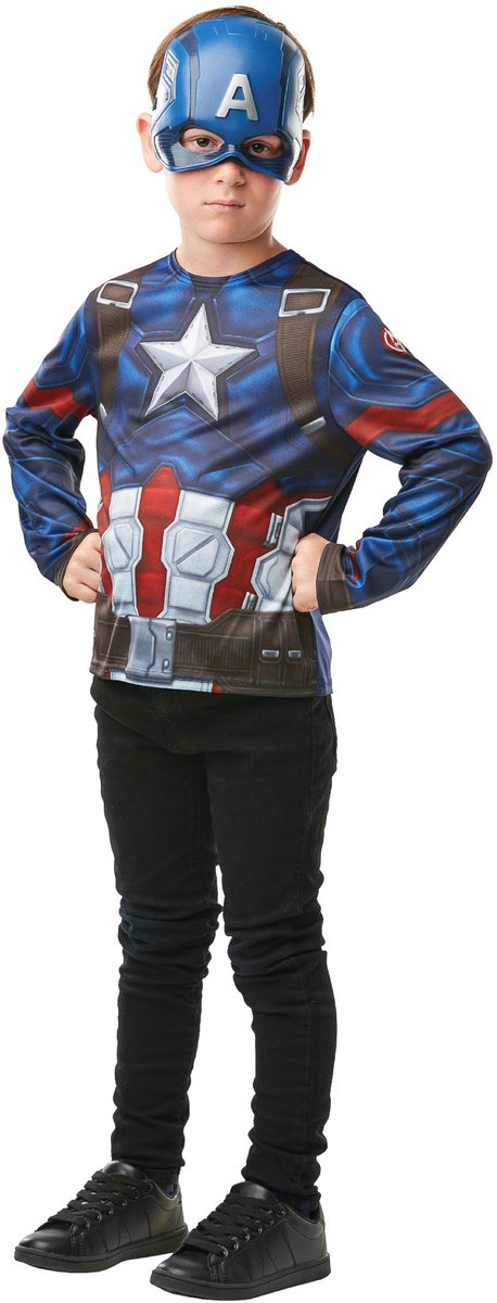 Rubies France - Set top e maschera di Capitan America per bambini