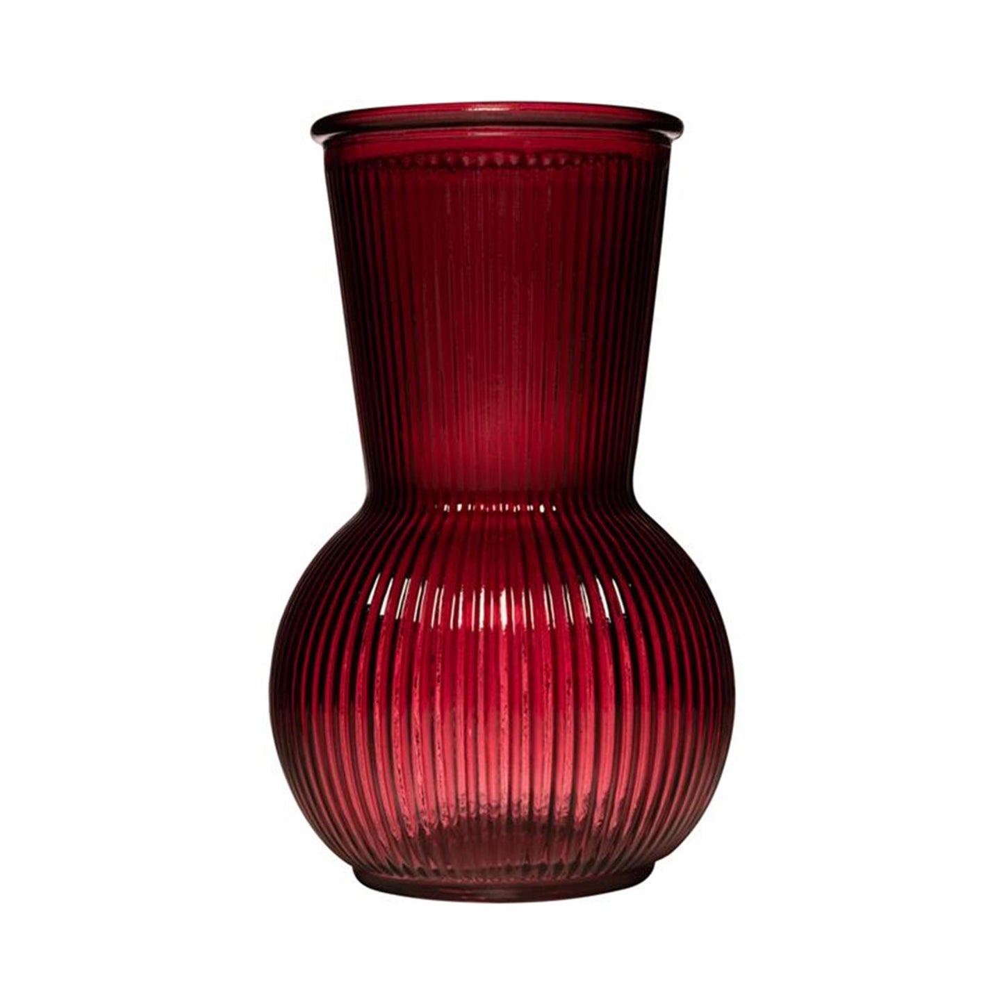 Jarrón de cristal con forma de vientre de hacha rojo ø11xh18cm