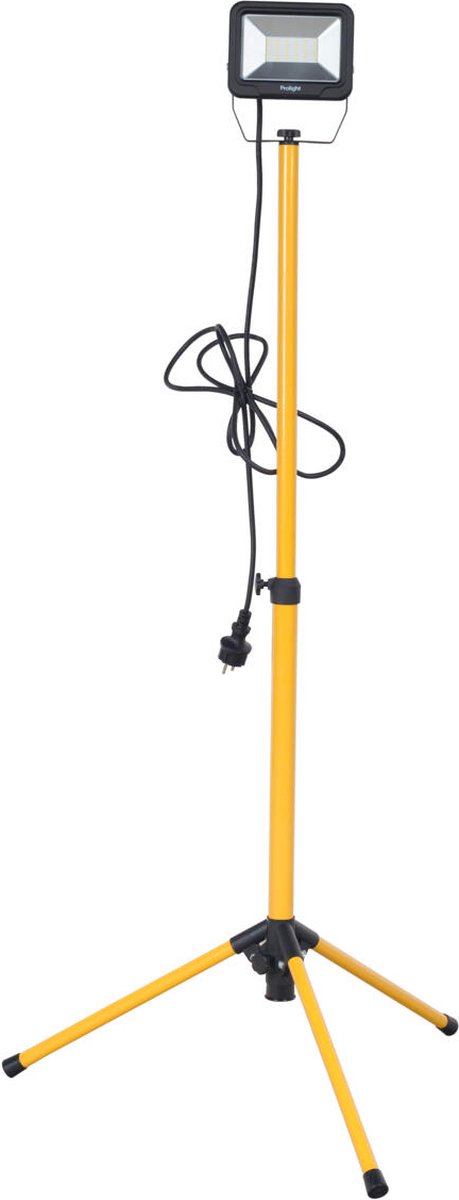 Prolight bouwlamp - werklamp - op statief - led - op netstroom - 20w - 1700 lumen - zwart - 58,5cm