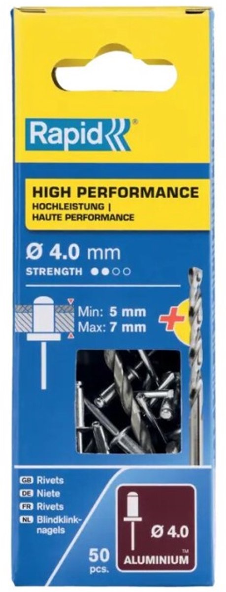 Rivetti rapidi 5001459 punta ø 4 x 10 mm alluminio (50 pezzi)
