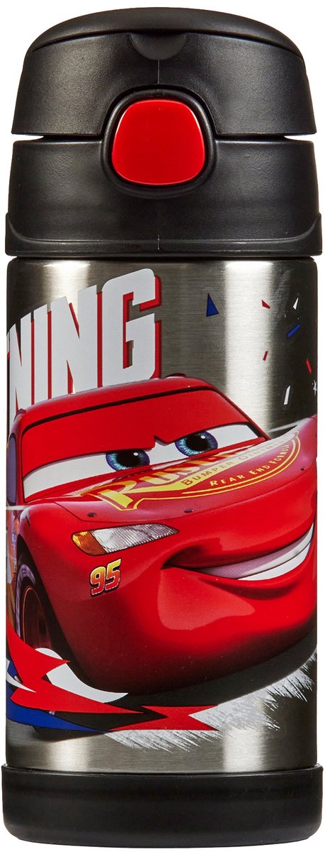 Borraccia accogliente e trendy, Funtainer, Disney Cars - 350 ml - nera