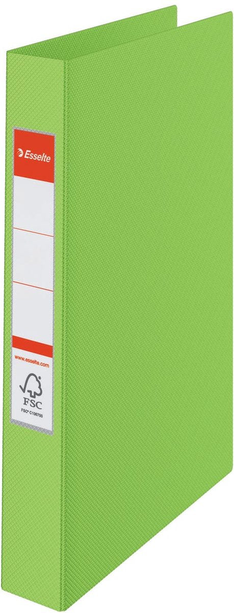 Raccoglitore ad anelli Esselte vivida a4 2 anelli o-mech 25mm pp verde - 10 pezzi