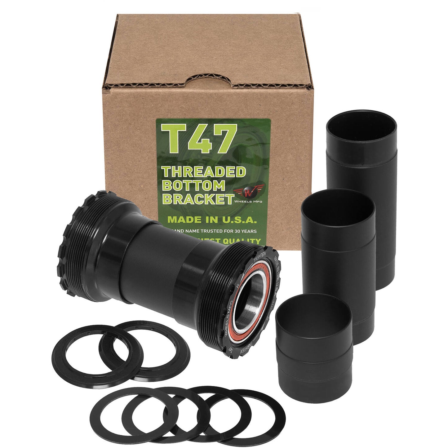 Ruote ruote di produzione MFG Staffa inferiore T47 Shimano 24mm ACB Nero