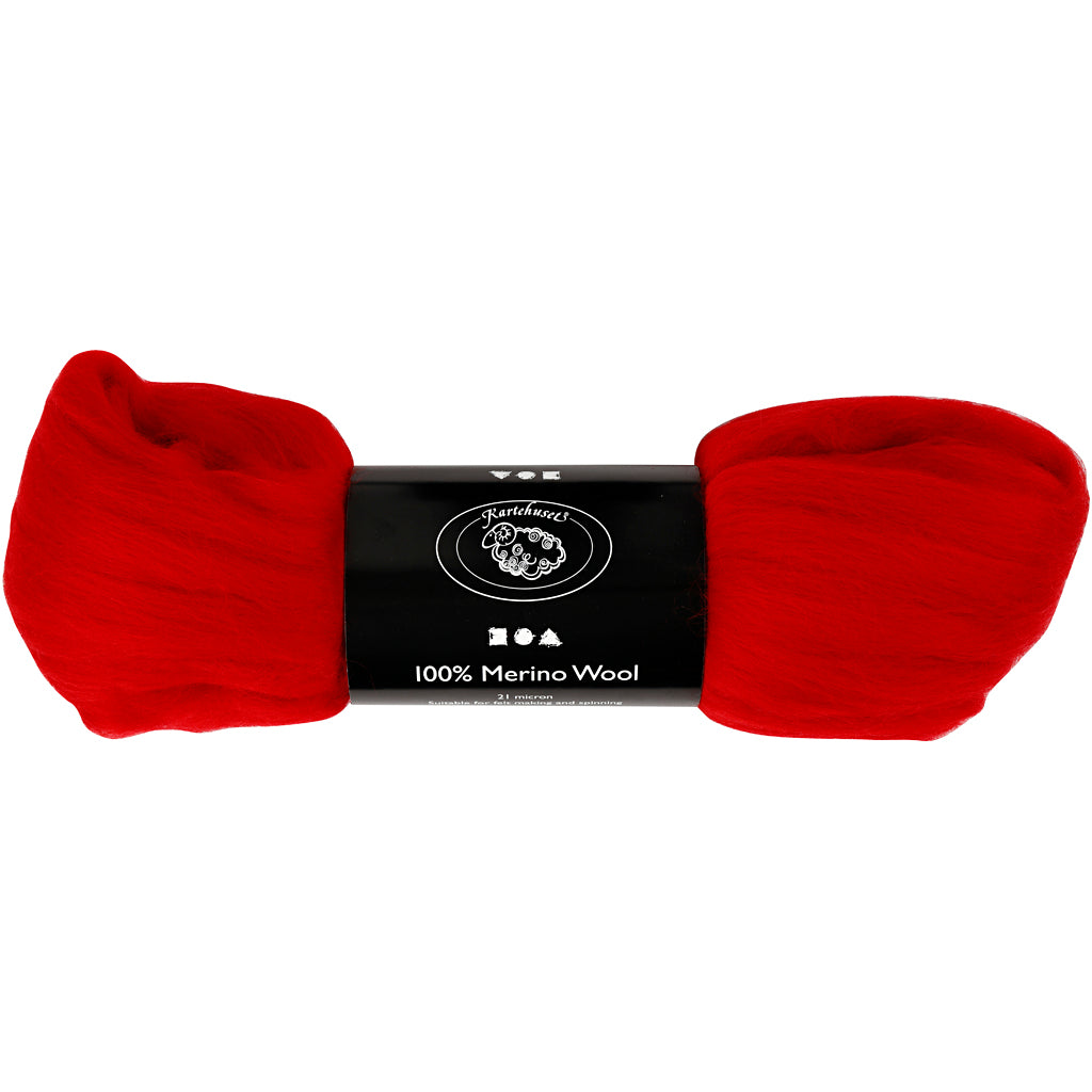 Creativ empresa lana merino, espesor 21 my, rojo Navidad, 100 gr 1 caja