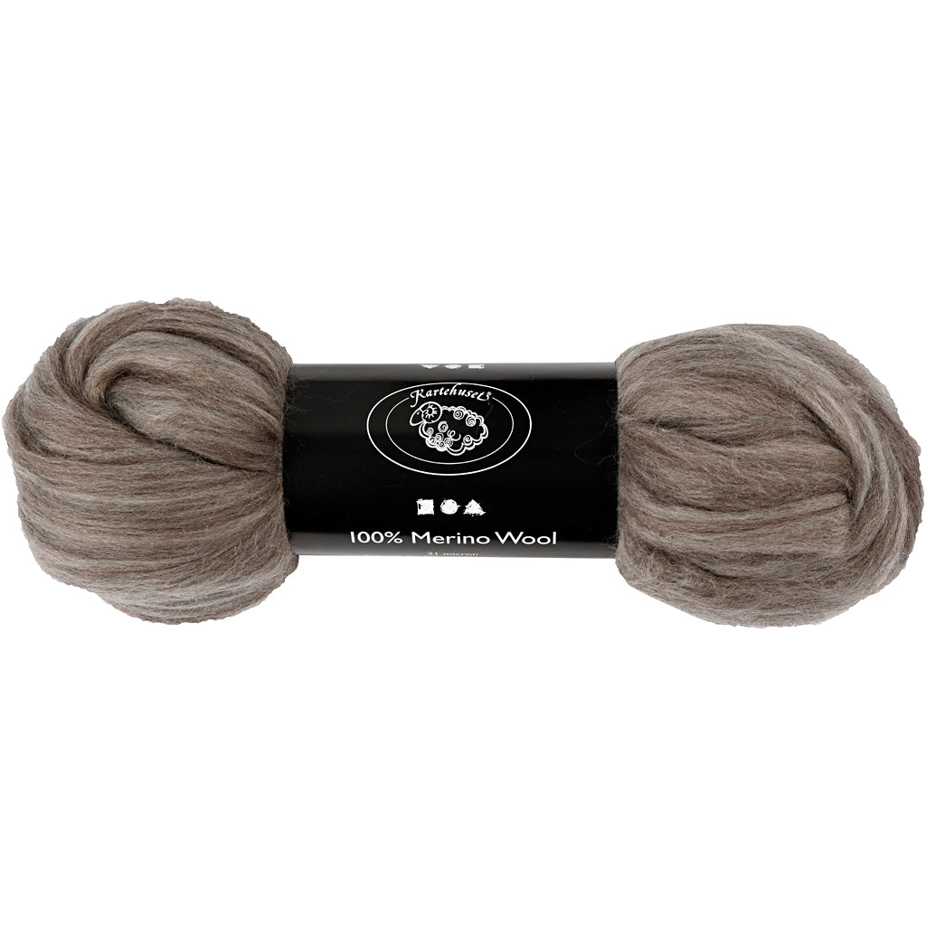 Lana merino Creative Company, spessore 21 my, grigio naturale, 100 gr 1 scatola