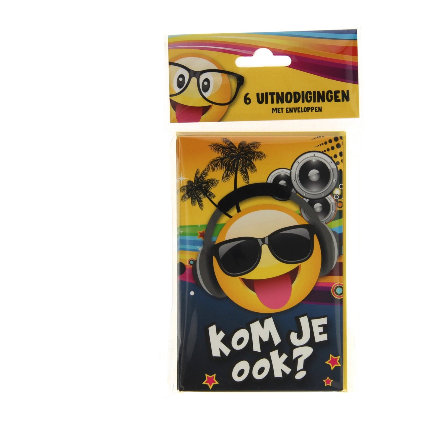 Pic invitaciones emoji troal dj, 6 uds.