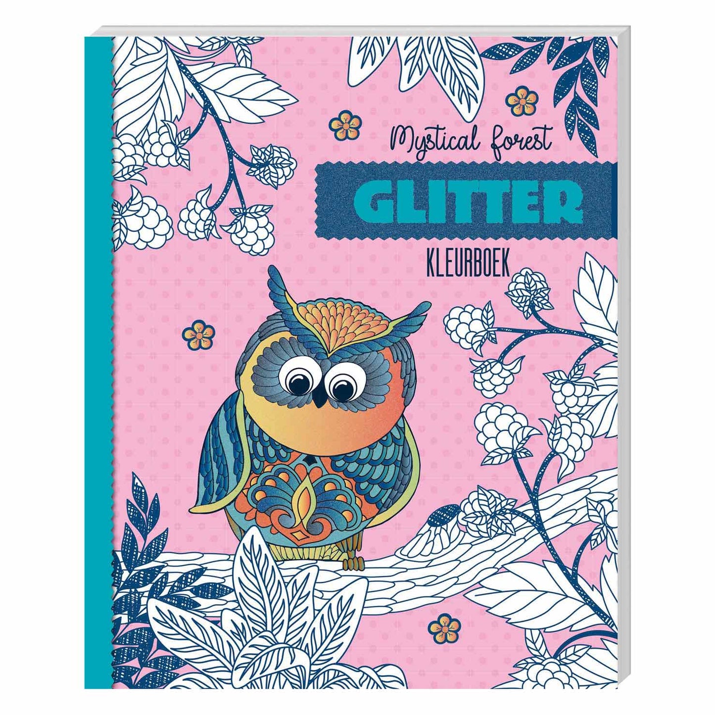 Libro para colorear con purpurina del bosque místico, 60 páginas