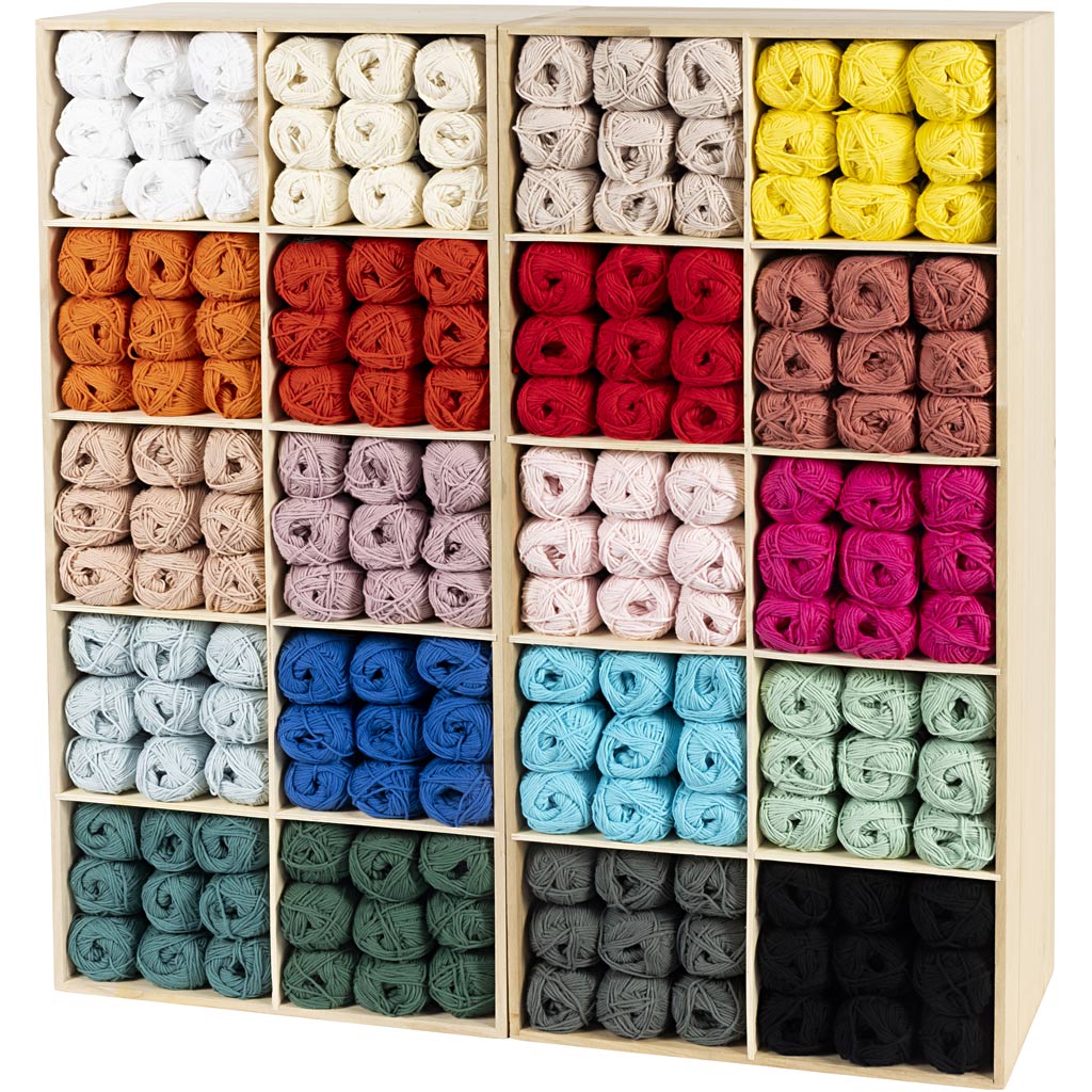 Hilo de algodón Creativ Company, varios colores, 240 ovillos, 1 caja