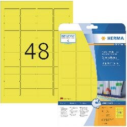 Etichette colorate herma 4366 giallo 45,7 x 21,2 mm 960 etichette