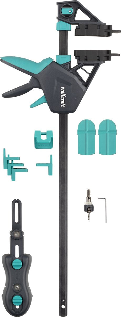 Wolfcraft - set per la costruzione di terrazze pro 11 pezzi - accessorio per terrazze per un'installazione rapida e uniforme di assi di terrazze - 6970000