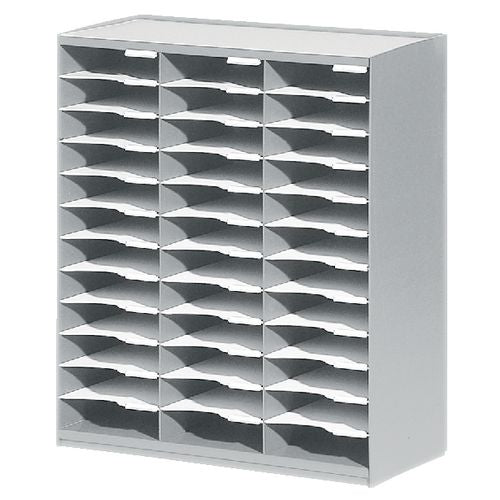 Estante clasificador Evolution Paperflow 36 compartimentos poliestireno apilable gris