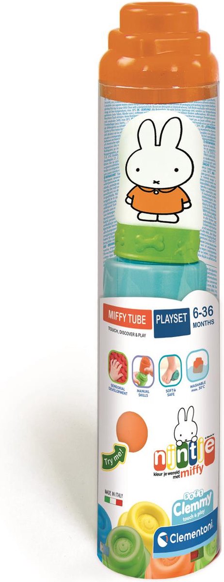 Clementoni Baby - Miffy Clemmy Soft Blocks in Tube, 5dlg.
