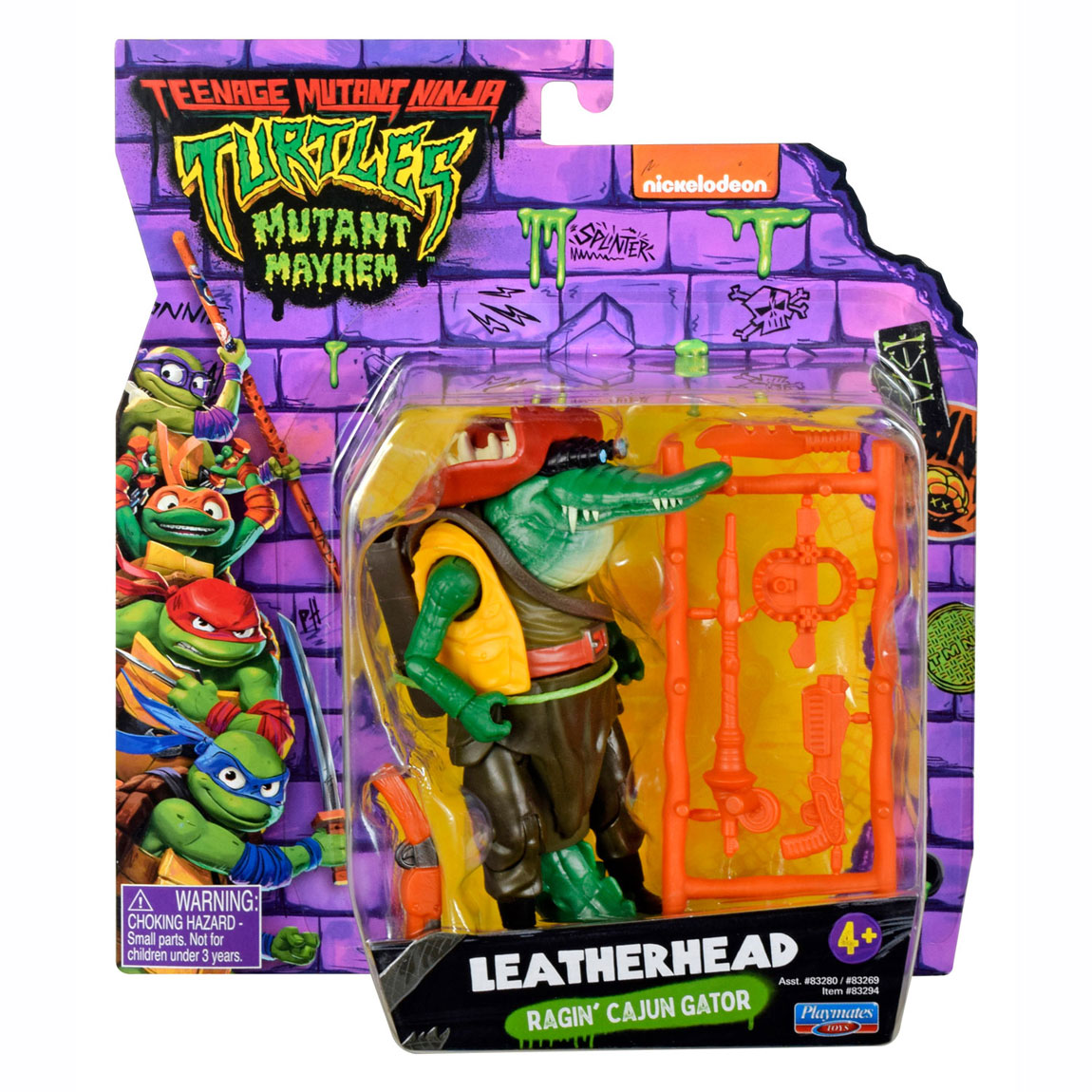 Boti adolescente mutante ninja tortugas reproducir figura de cuello de cuero ragin cajun gator
