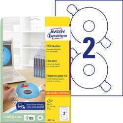 Etichette CD DVD Avery Zweckform L6015-25 bianco 50 pezzi