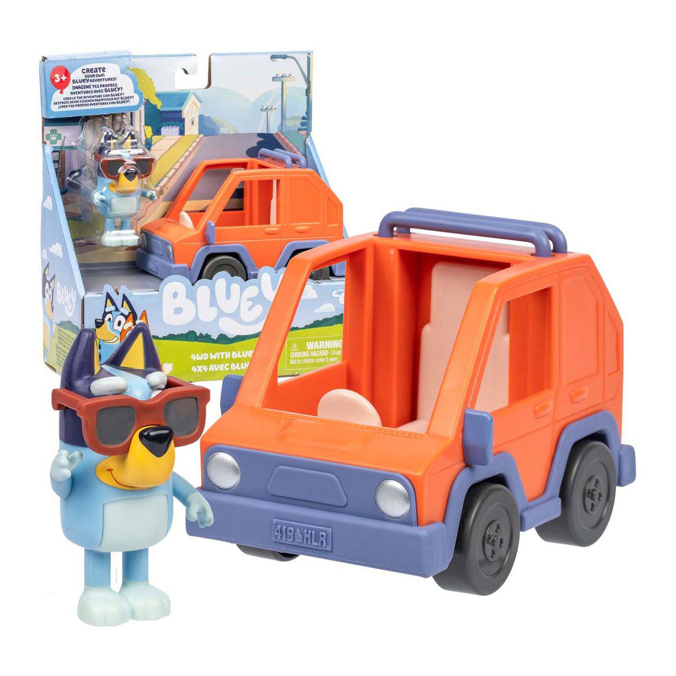 Bluey Auto 4x4 inclusa Bluey Figura